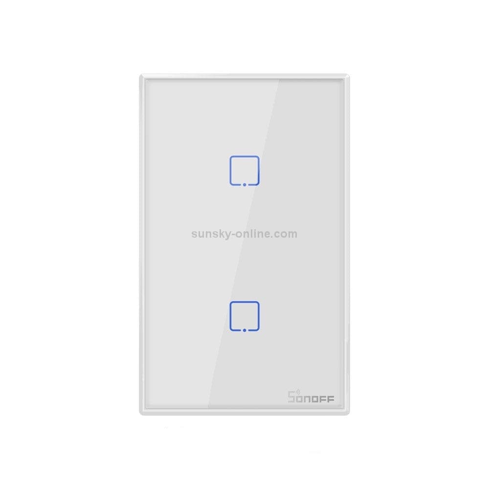 Sonoff T2 Touch 120mm Tempered Glass Panel Wall Switch Smart Home Light Touch Switch, Compatible with Alexa and Google Home, AC 100V-240V, US Plug