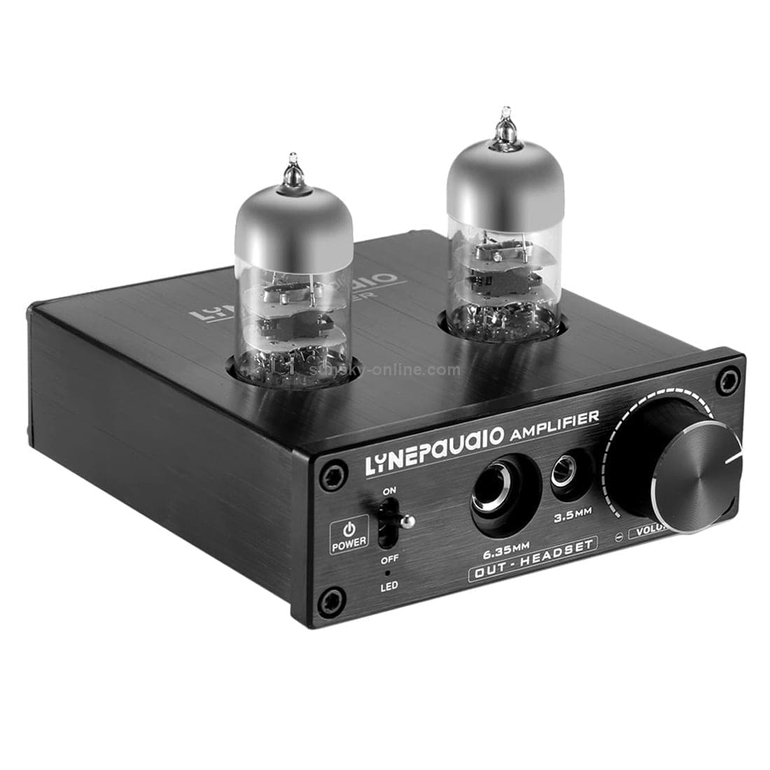 LINEPAUDIO A962 HiFi 6J9 Vacuum Tube Power Headphone Amplifier USB ASIO Sound Card (Black)