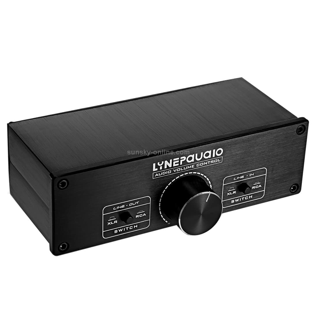 LINEPAUDIO A967 Full-balanced Passive PreAmp Active Speaker Two-channel Volume Controller (Black)