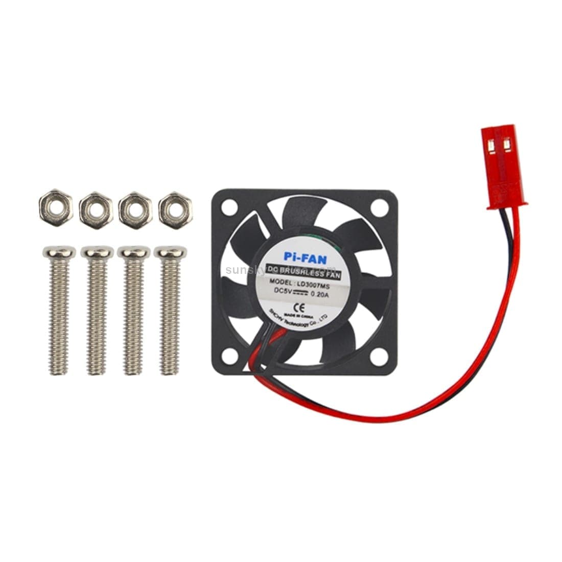 DC 5V 0.2A Mini Computer Case Cooler Cooling Fan with Screws Parts for Raspberry Pi 3B / 2B / B+, Size: 30x30x8mm (Black)