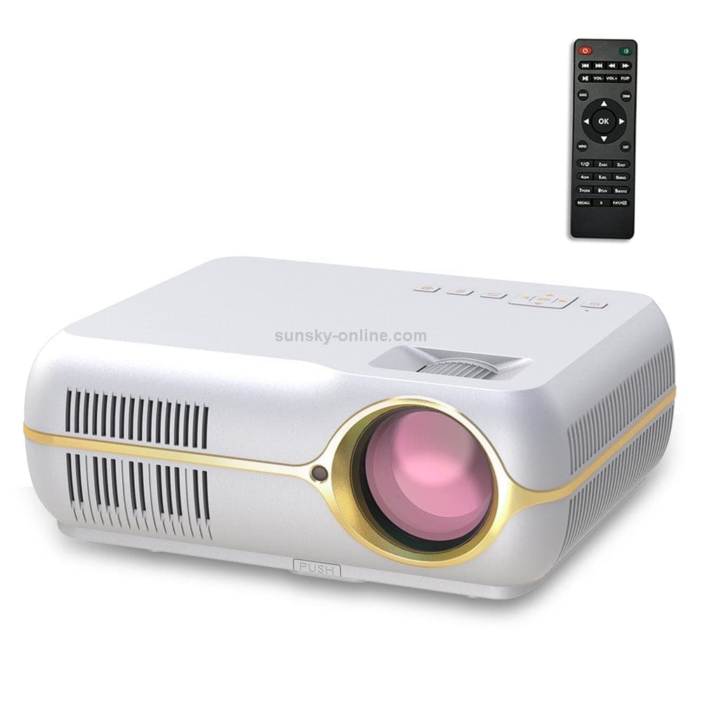 DH-A10 5.8 inch LCD Screen 4200 Lumens 1280 x 800P HD Smart Projector with Remote Control,Android 6.0 OS, Support WiFi, Bluetooth,HDMIx2, USBx2, VGA, AV IN/RCA, RJ45, LAN (White)