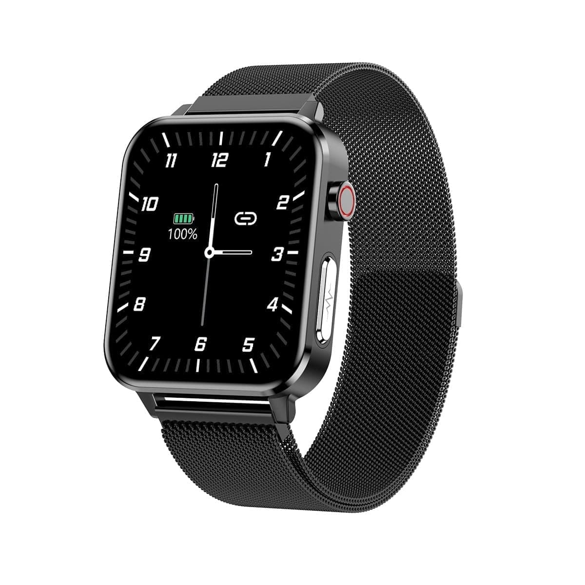 E86 1.7 inch TFT Color Screen IP68 Waterproof Smart Watch, Support Blood Oxygen Monitoring / Body Temperature Monitoring / AI Medical Diagnosis, Style: Steel Strap (Black)