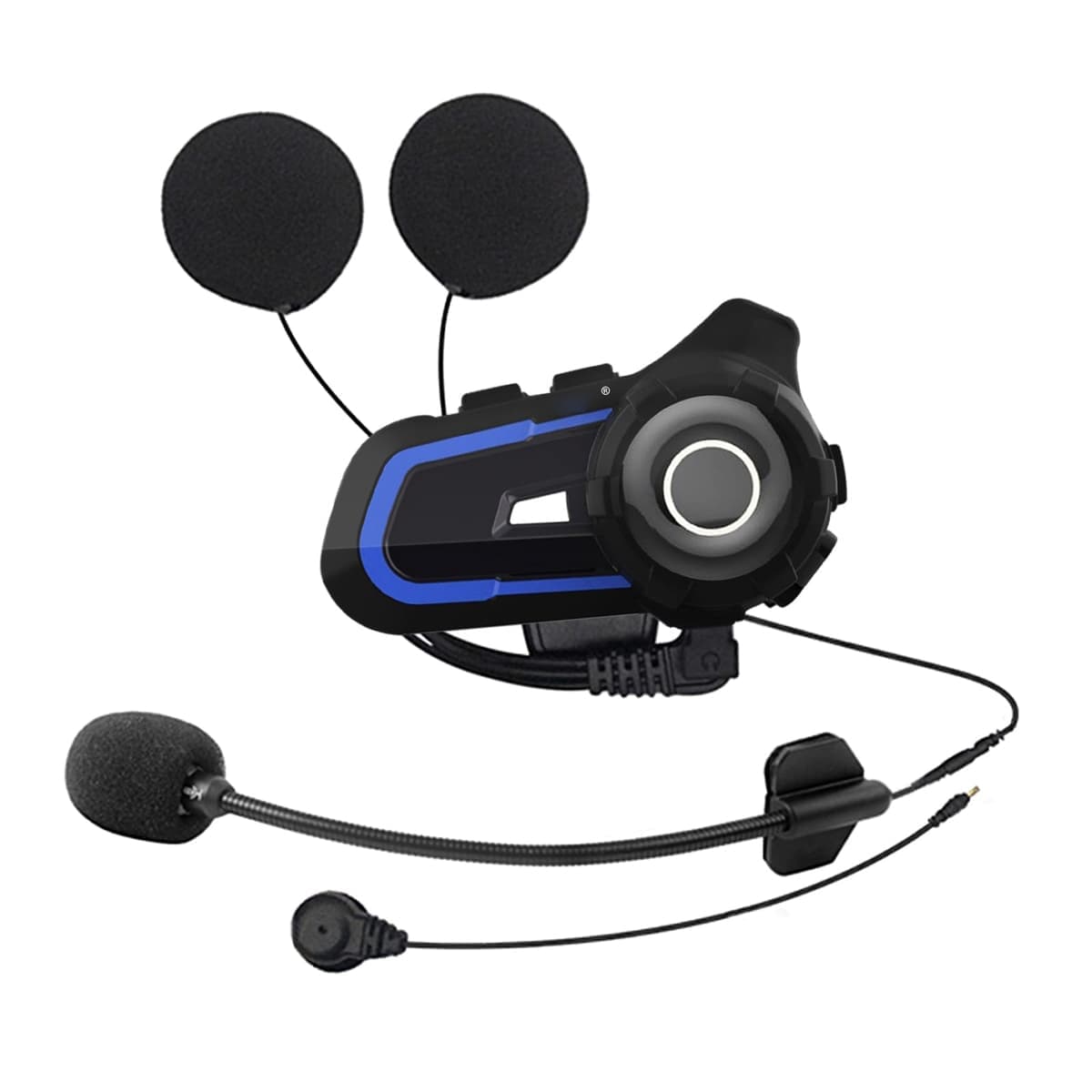 WUPP CS-1412A1 Bluetooth 5.1 S2 Motorcycle Helmet Full Duplex Bluetooth Intercom Headset Earphone (Blue)