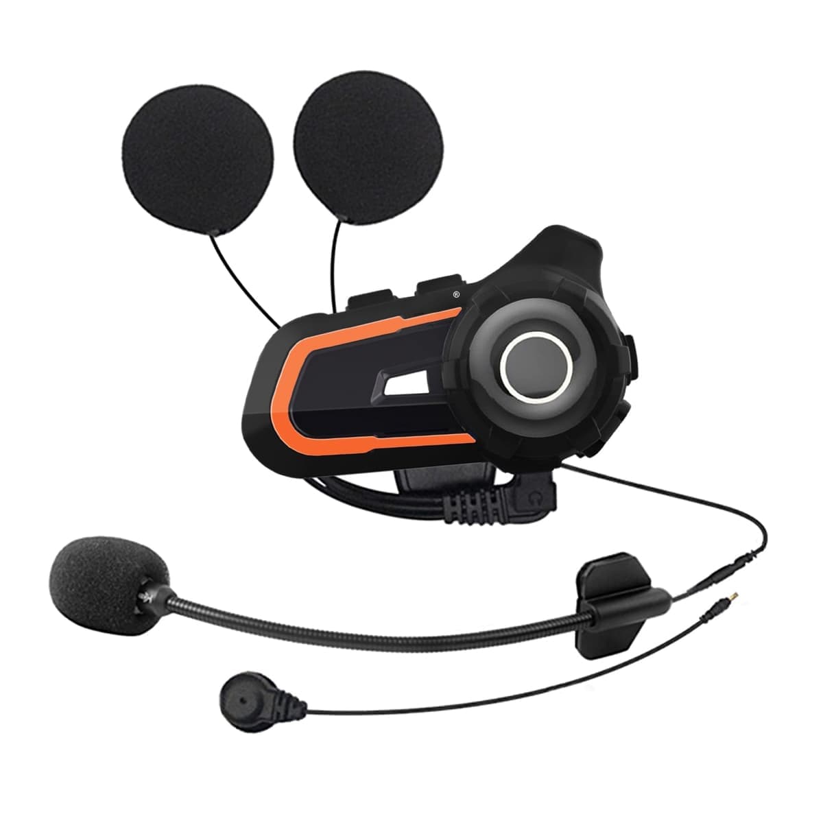 WUPP CS-1412B1 Bluetooth 5.1 S2 Motorcycle Helmet Full Duplex Bluetooth Intercom Headset Earphone (Orange)