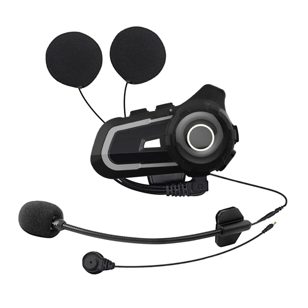 WUPP CS-1412C1 Bluetooth 5.1 S2 Motorcycle Helmet Full Duplex Bluetooth Intercom Headset Earphone (Grey)