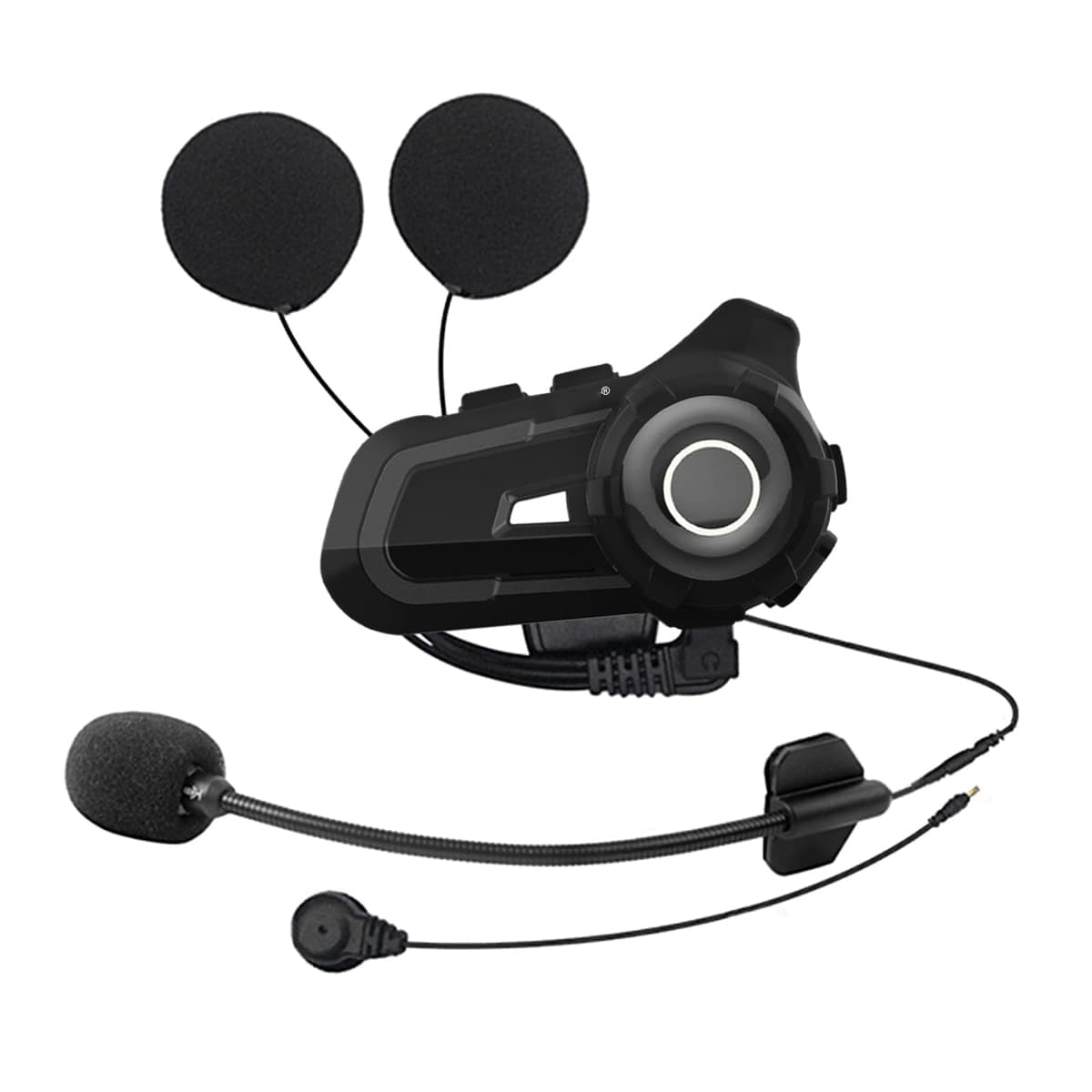CS-1412D1 Bluetooth 5.1 S2 Motorcycle Helmet Full Duplex Bluetooth Intercom Headset Earphone (Black)