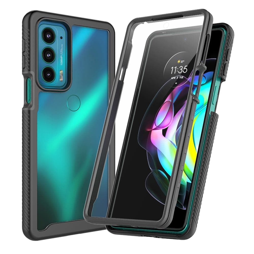 For Motorola Edge 20 Starry Sky PC + TPU Phone Case with PET Film (Black)