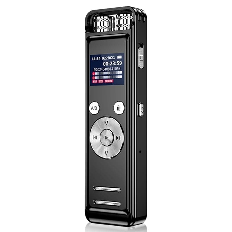 ZD43B Omnidirectional Dual Mic Smart Noise Reduction Voice Recorder, Memory:32GB (Black)
