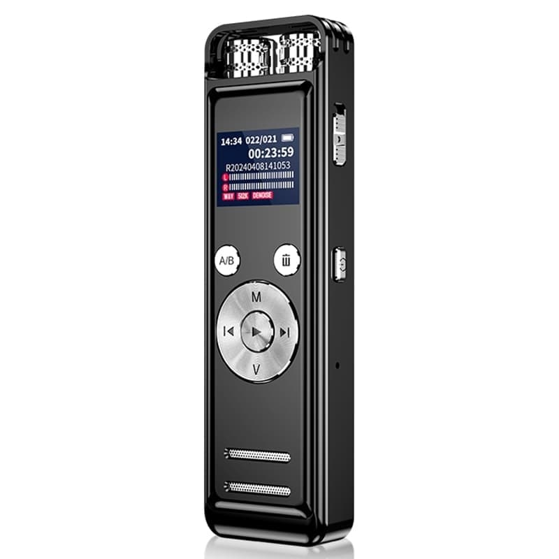 ZD43B Omnidirectional Dual Mic Smart Noise Reduction Voice Recorder, Memory:64GB (Black)