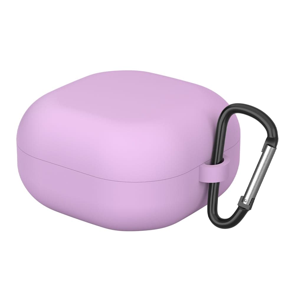For New Samsung Galaxy Buds Live/Pro Solid Color Anti-fall Earphone Protective Case with Hook (Purple)