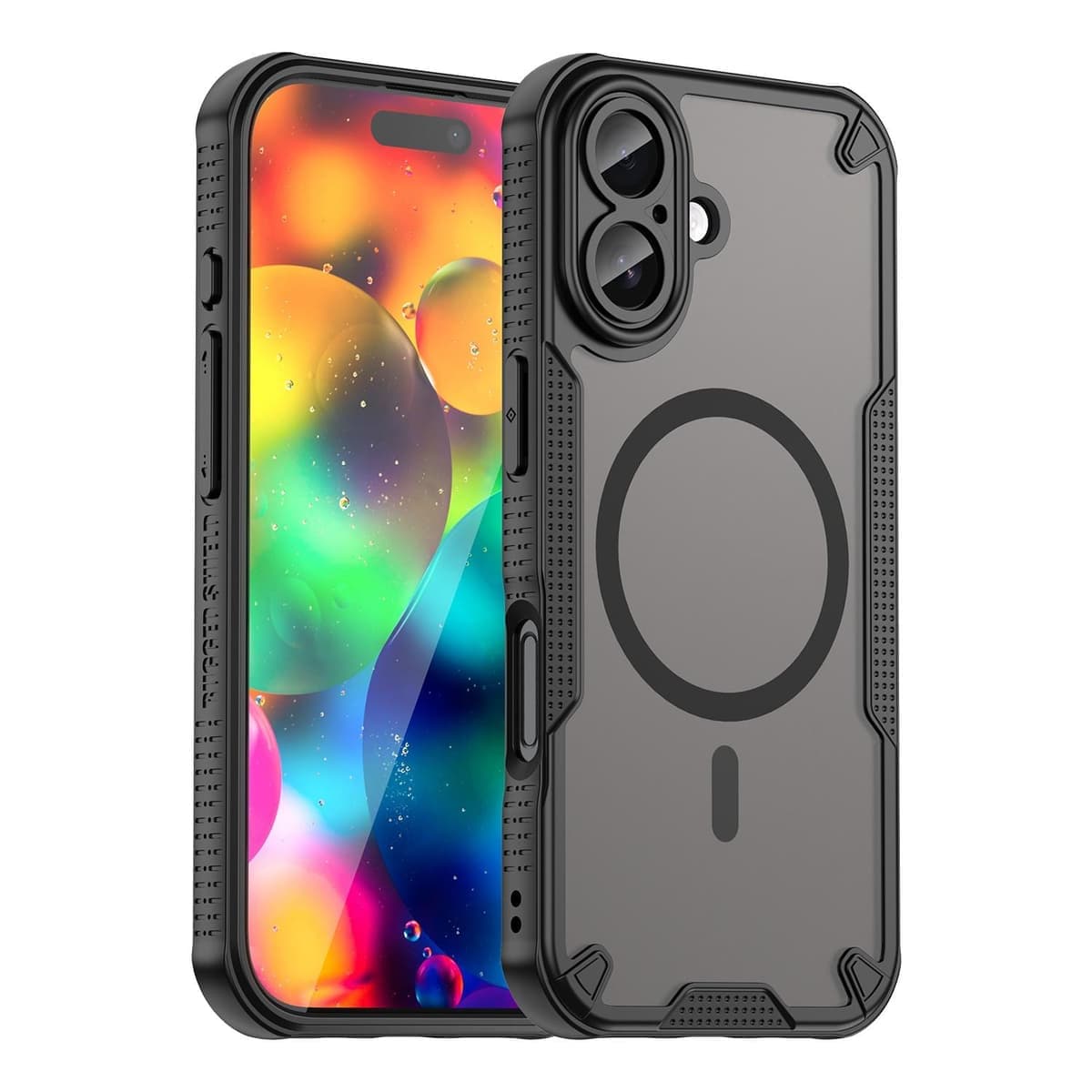 For iPhone 17 Armor Glaze MagSafe Magnetic Phone Case (Black)