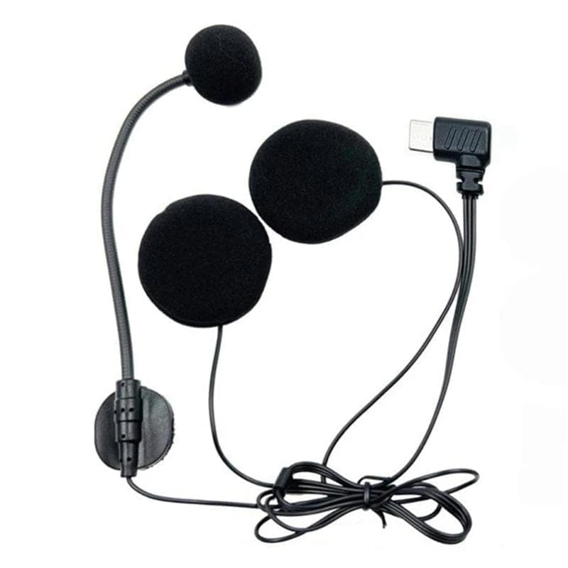 Type-C Elbow Motorcycle Half Helmet Intercom Headset Microphone (Black)