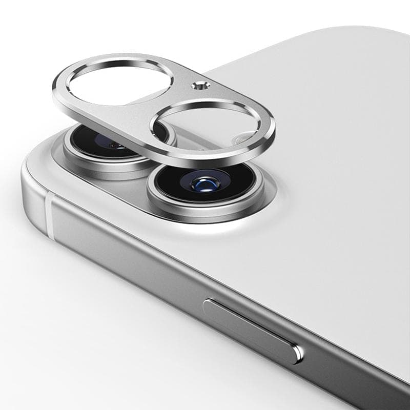 For iPhone 16 / 16 Plus XDcase Titanium Alloy Hollow Camera Lens Protector (Silver)