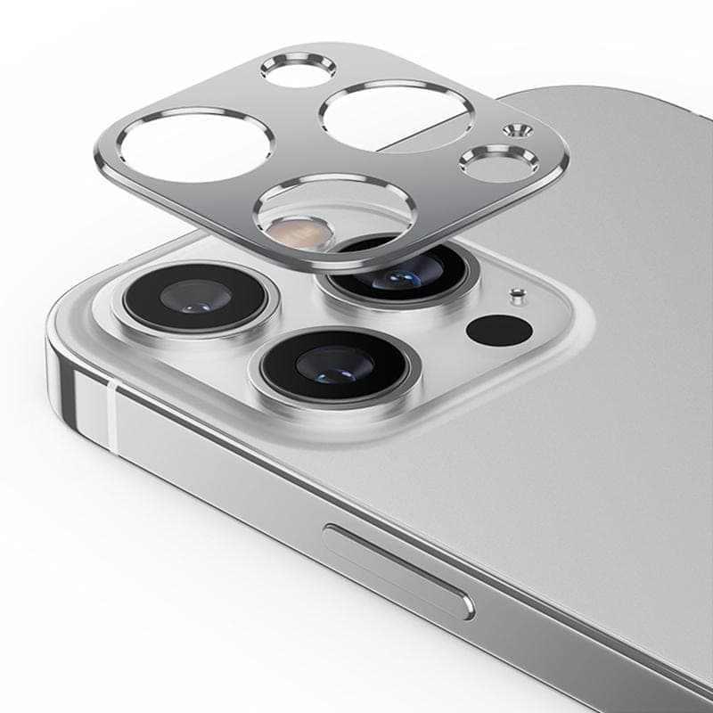 For iPhone 14 Pro / 14 Pro Max XDcase Titanium Alloy Hollow Camera Lens Protector (Silver)