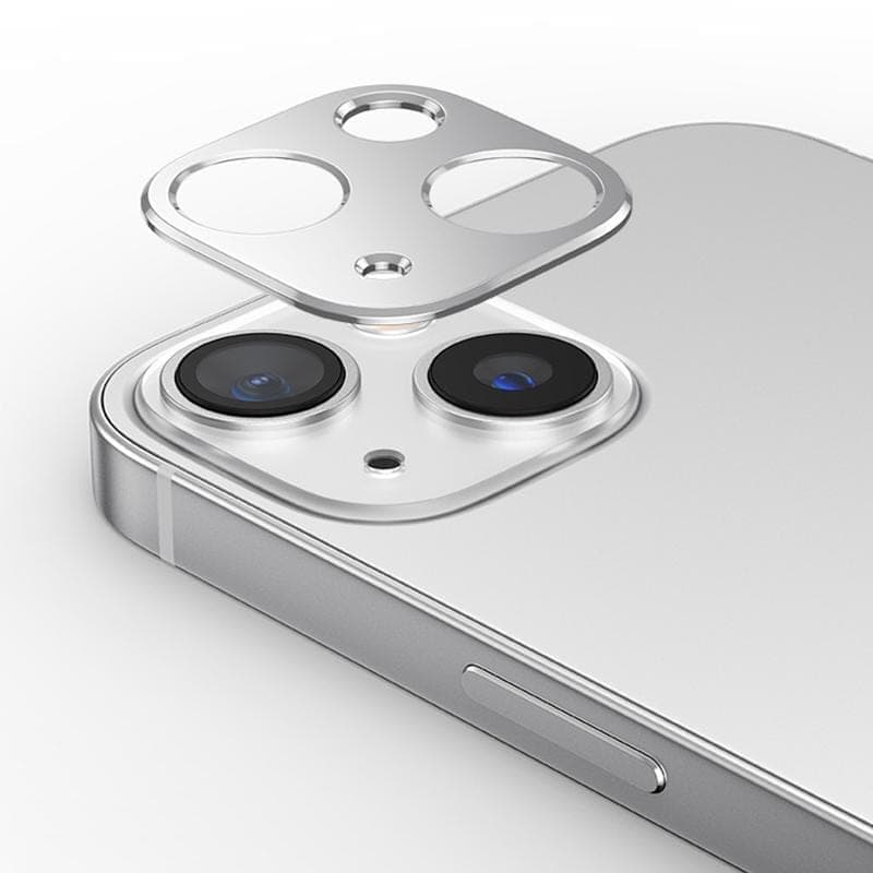For iPhone 14 / 14 Plus XDcase Titanium Alloy Hollow Camera Lens Protector (Silver)