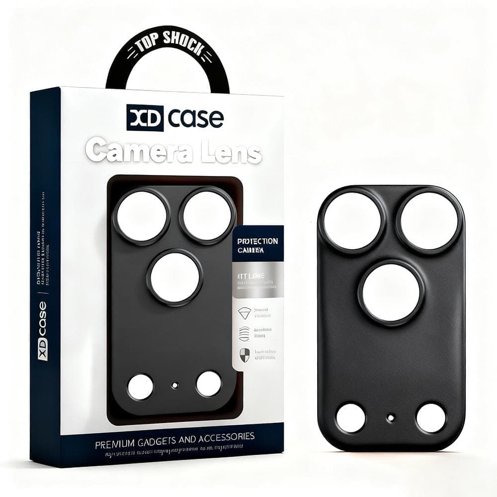 For iPhone 17 Pro Max XDcase Titanium Alloy Hollow Camera Lens Protector (Black)