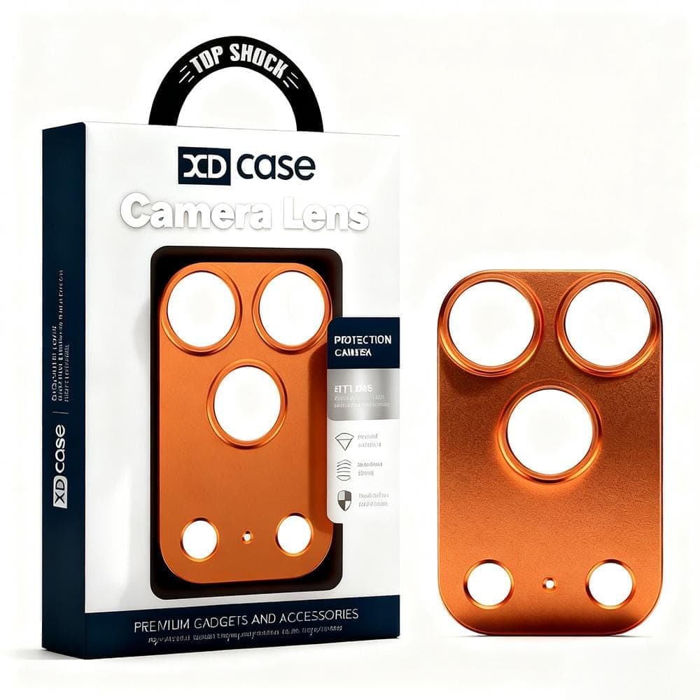 For iPhone 17 Pro Max XDcase Titanium Alloy Hollow Camera Lens Protector (Orange)