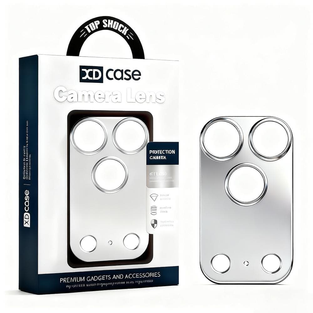 For iPhone 17 Pro Max XDcase Titanium Alloy Hollow Camera Lens Protector (Silver)