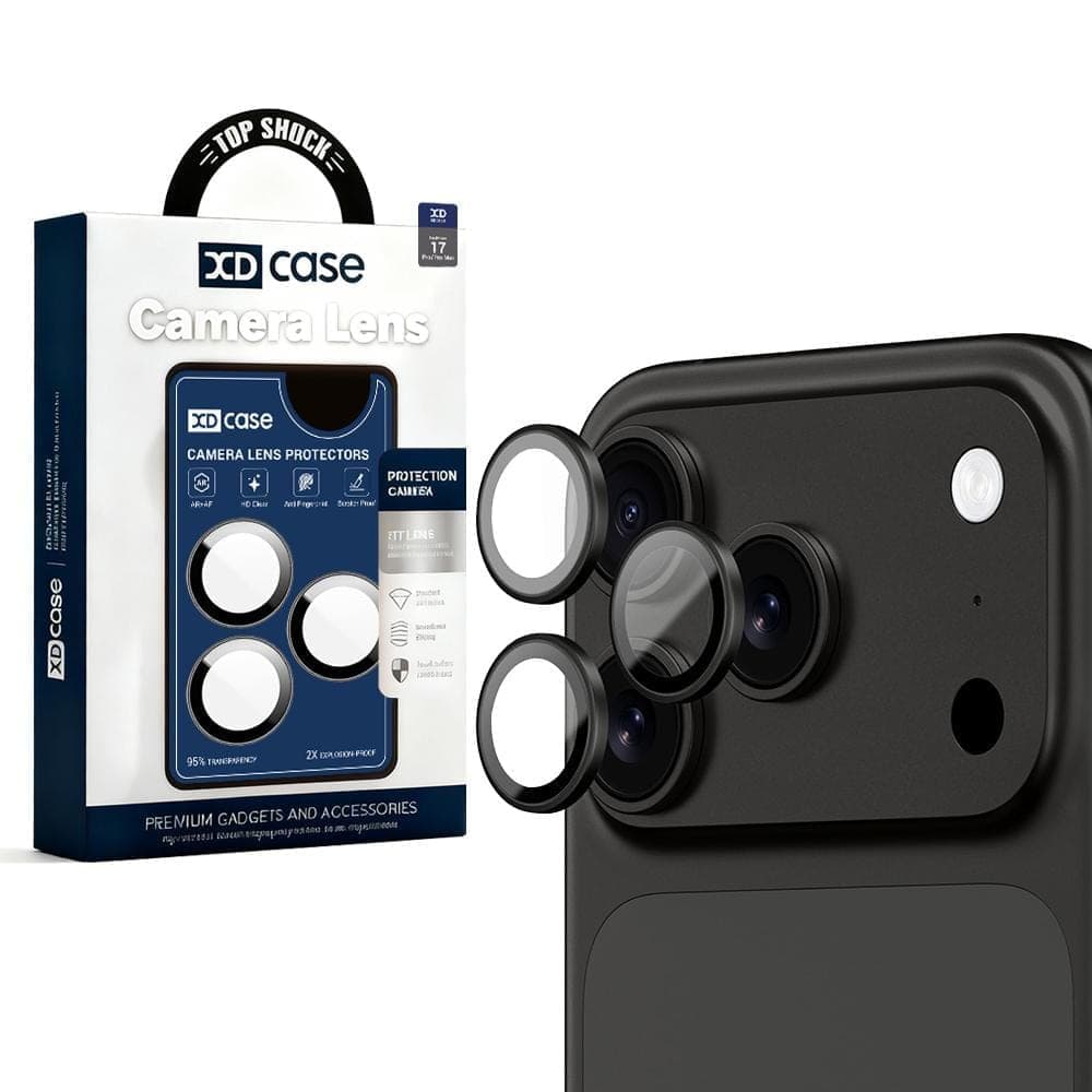 For iPhone 17 Pro Max XDcase AF + AR Hawkeye Camera Lens Protector with Alignment Tool (Black)