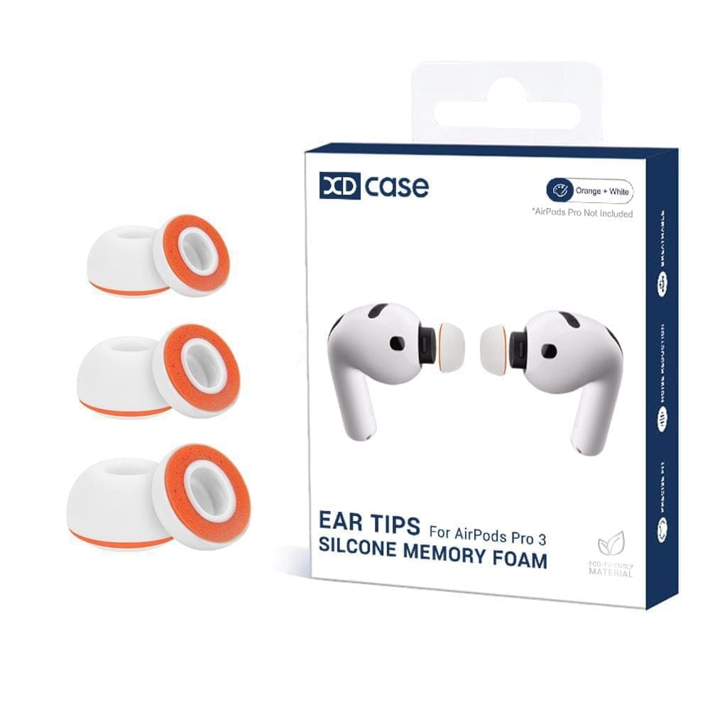 For AirPods Pro 3 XDcase 3 Pairs Replacement Silicone Sponge Ear Tips, S/M/L Size