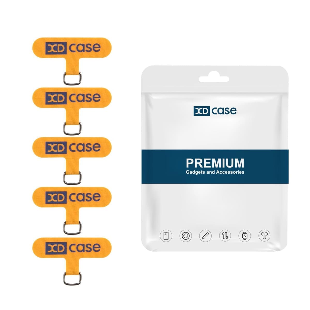 XDcase 5pcs Phone Tether Tab Cellphone Lanyard Patch Connector Part (Orange)