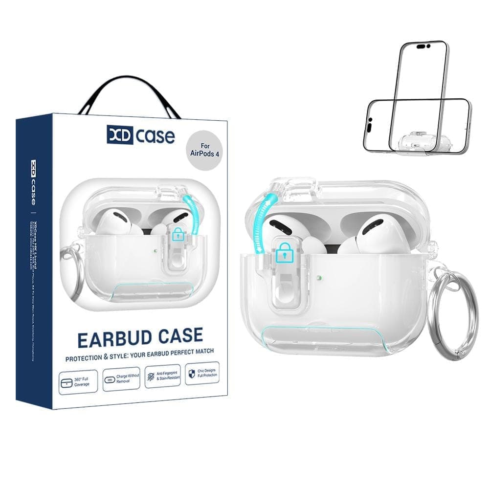 For AirPods 5 / 4 XDcase Clear TPU Auto Pop-Up Earbud Case with Holder
