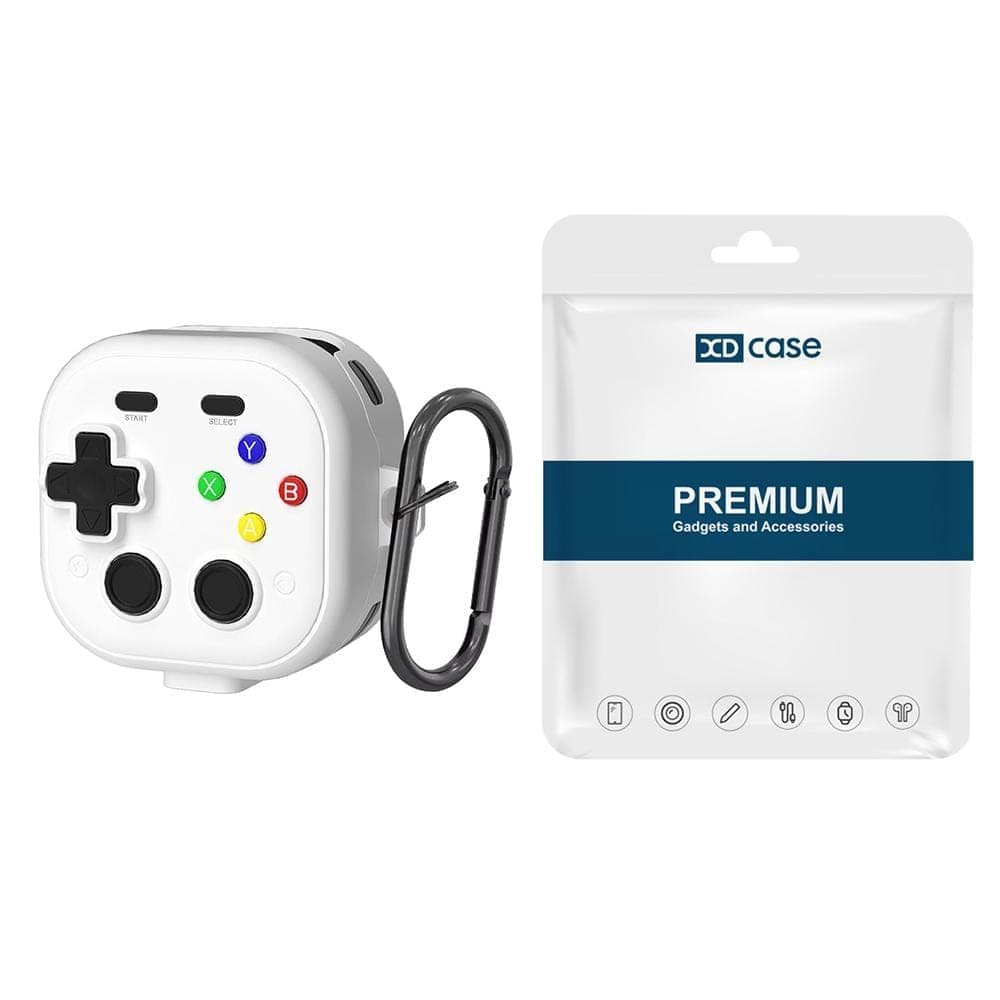 For Samsung Galaxy Buds4 / 4 Pro XDcase Retro Game Console Design Earbuds Protective Case (White)