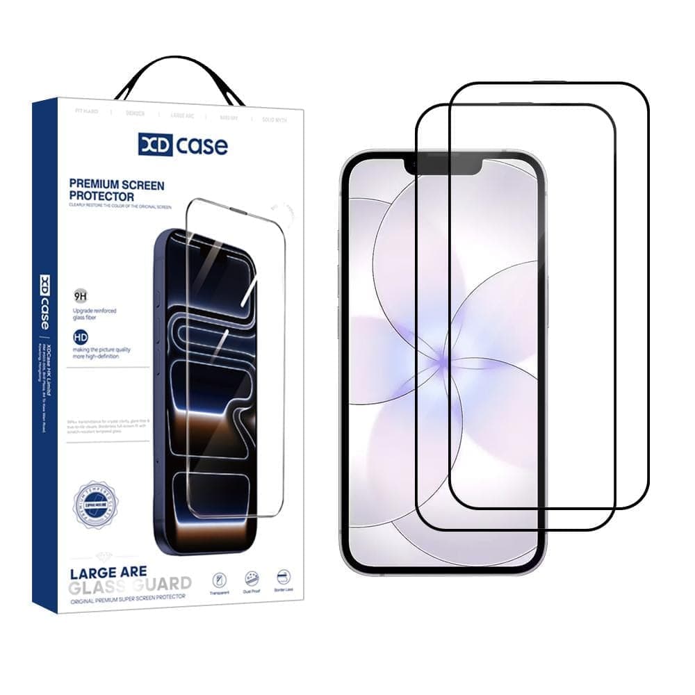 For iPhone 17e / 16e XDcase 2pcs / Pack Silk Screen Printed HD Tempered Glass Film