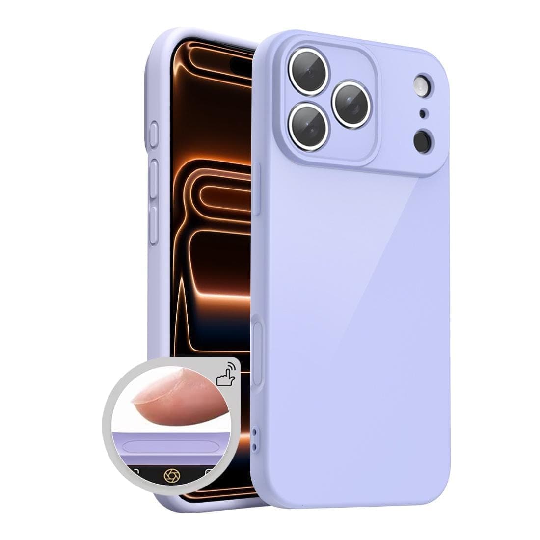For iPhone 17 Pro Max XDcase AI Button Integrated Full Coverage Imitation Silicone Phone Case (Purple)