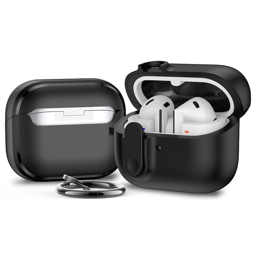 For Samsung Galaxy Buds3 / 3 Pro XDcase Armor Full-body Earphone Case with Hook & Security Lock (Black)