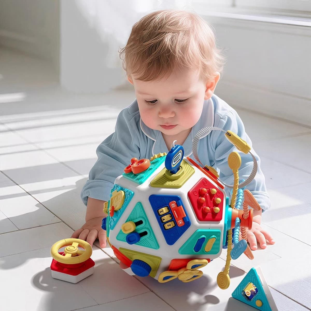 Baby Busy Board Cube Toys 22-in-1 Montessori Sensory Early Education Toy