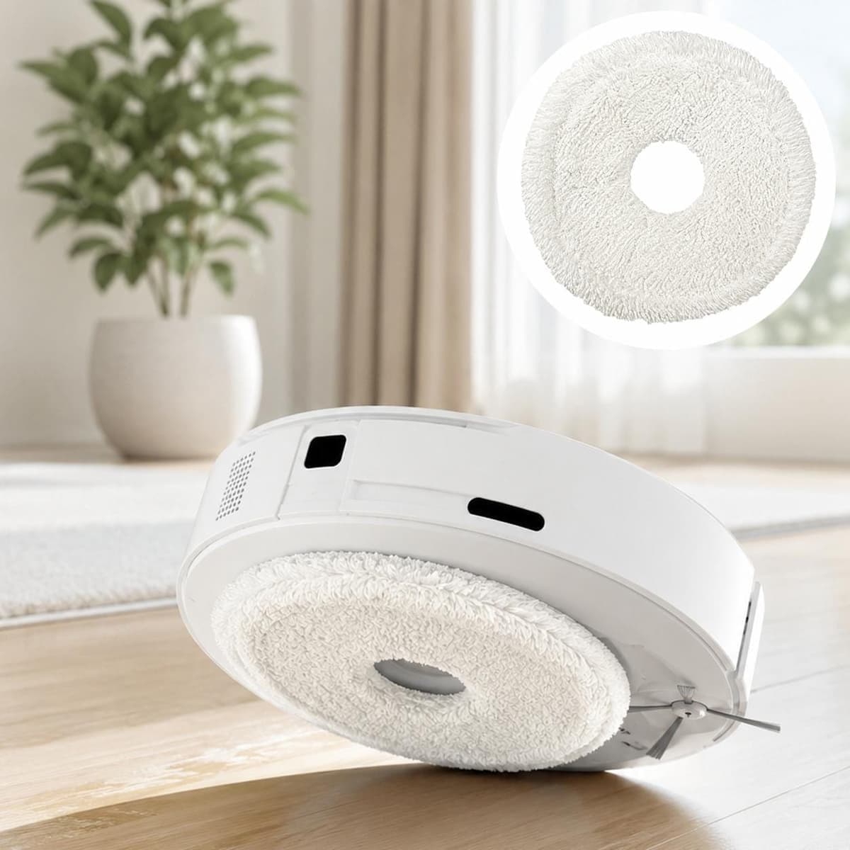 For Xiaomi Mijia Omni Robot Vacuum Mop B101CN / 1S / 2 / 2S Replacement Parts, White Fine Mop Pad