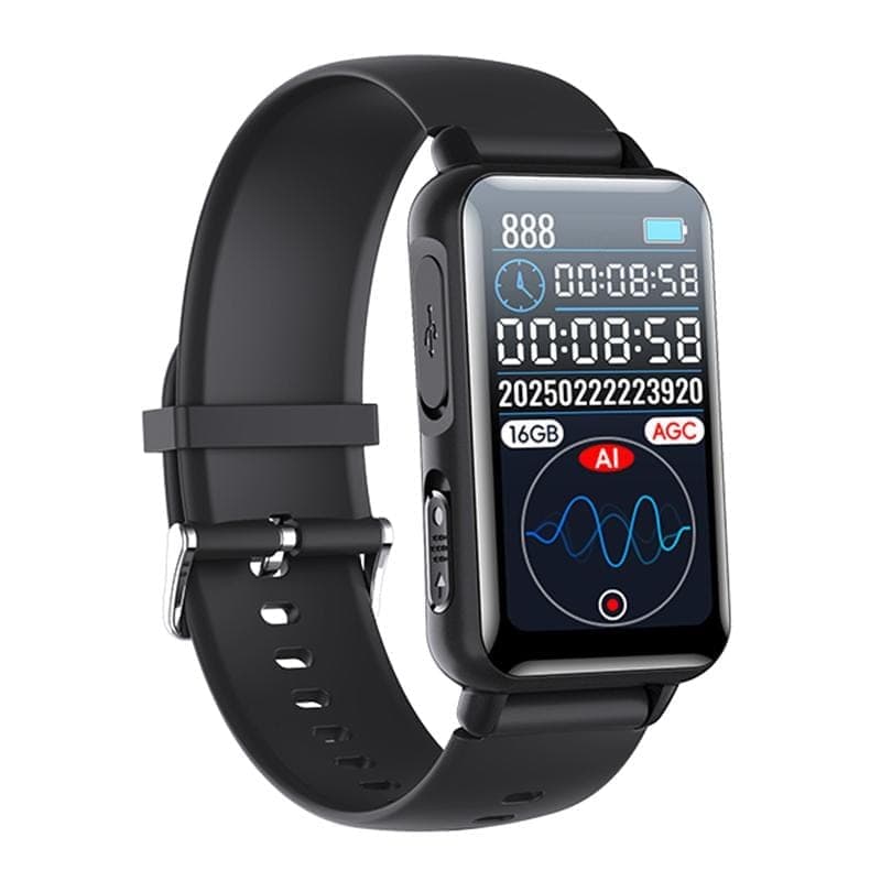 S18A 1.47-inch Screen AI Dialogue Translation Voice Recording Bracelet Support AIREC-APP, Memory:8GB (Black)