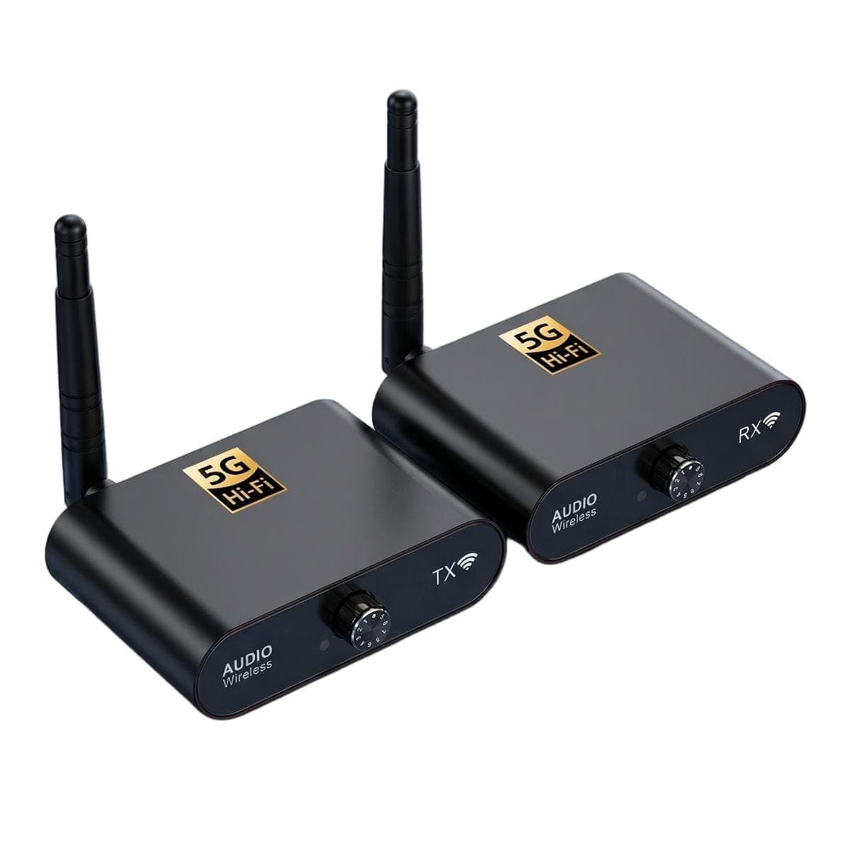 AU5810 5.8GHz Wireless Audio Transmitter and Receiver Kit, Support 100m Transmission (Black)