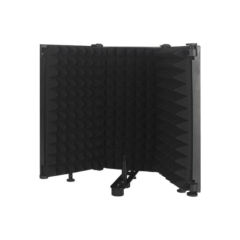 M3 Foldable Three-Panel Microphone Isolation Shield Windproof Screen (Black)