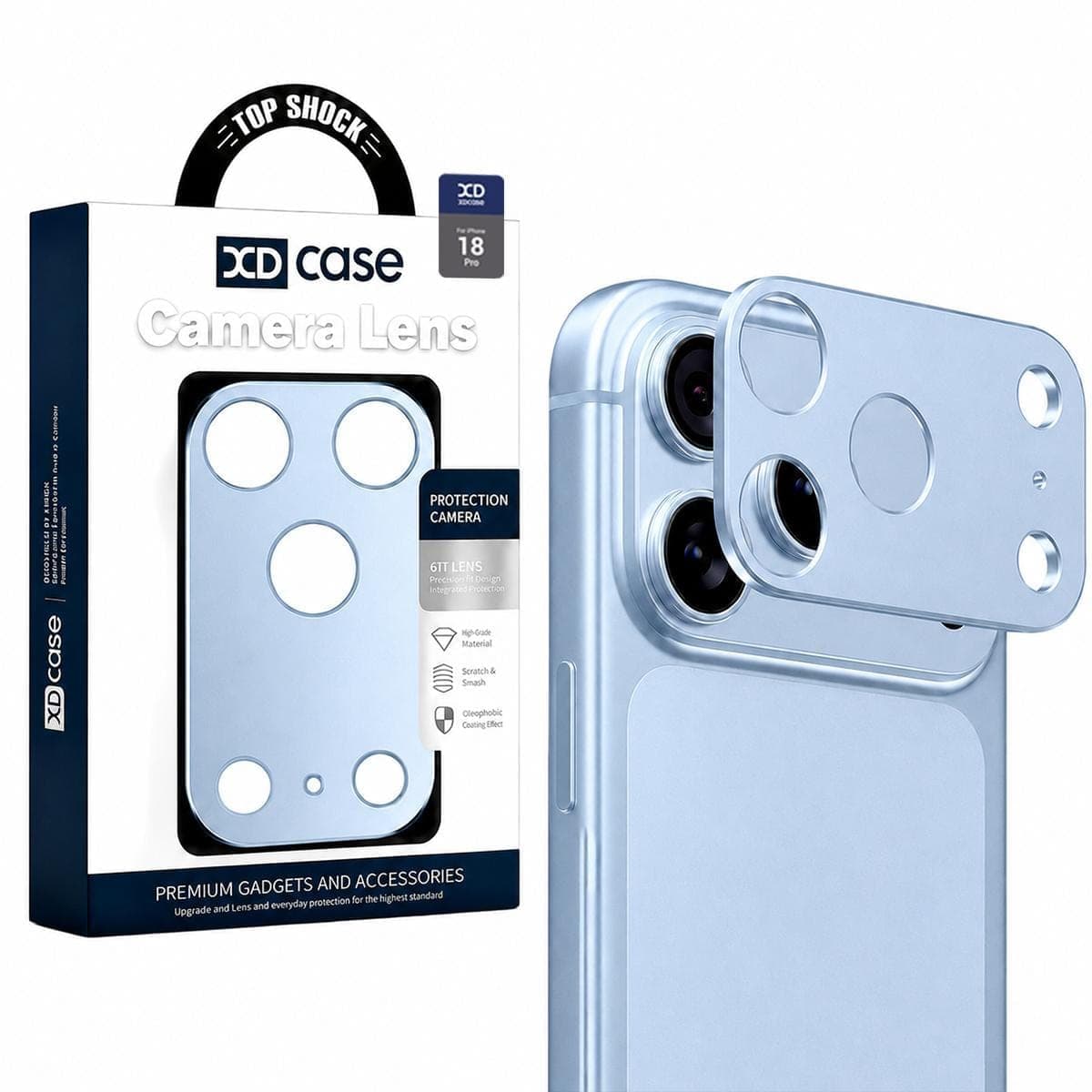 For iPhone 18 Pro XDcase Metal Flat & Hollow Camera Lens Protector (Blue)