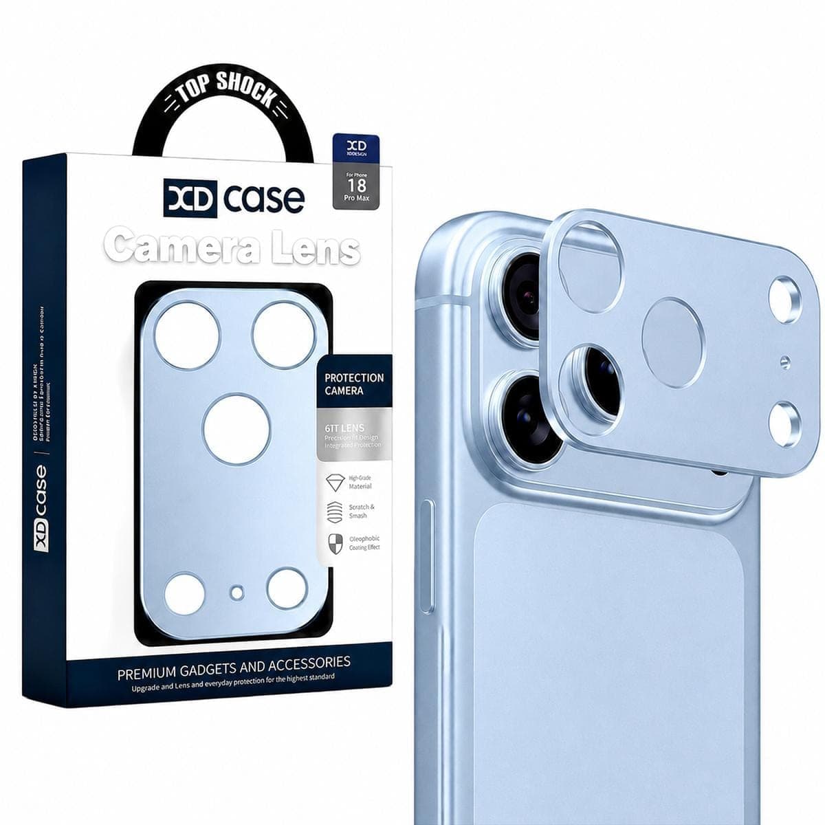For iPhone 18 Pro Max XDcase Metal Flat & Hollow Camera Lens Protector (Blue)