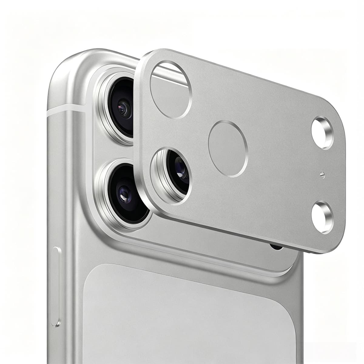 For iPhone 18 Pro Max Metal Flat & Hollow Camera Lens Protector (Silver)