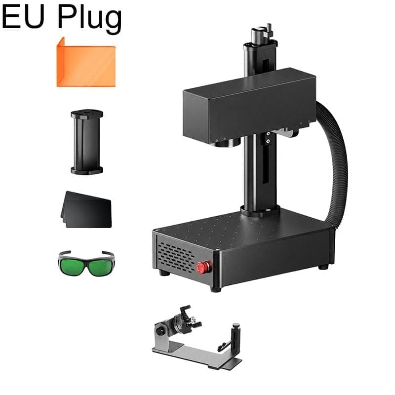 DAJA S4Mini Fiber Laser Marking Machine High-Precision Metal Engraving Machine for Industrial Use, Model:S4Mini + Rotary Clamp