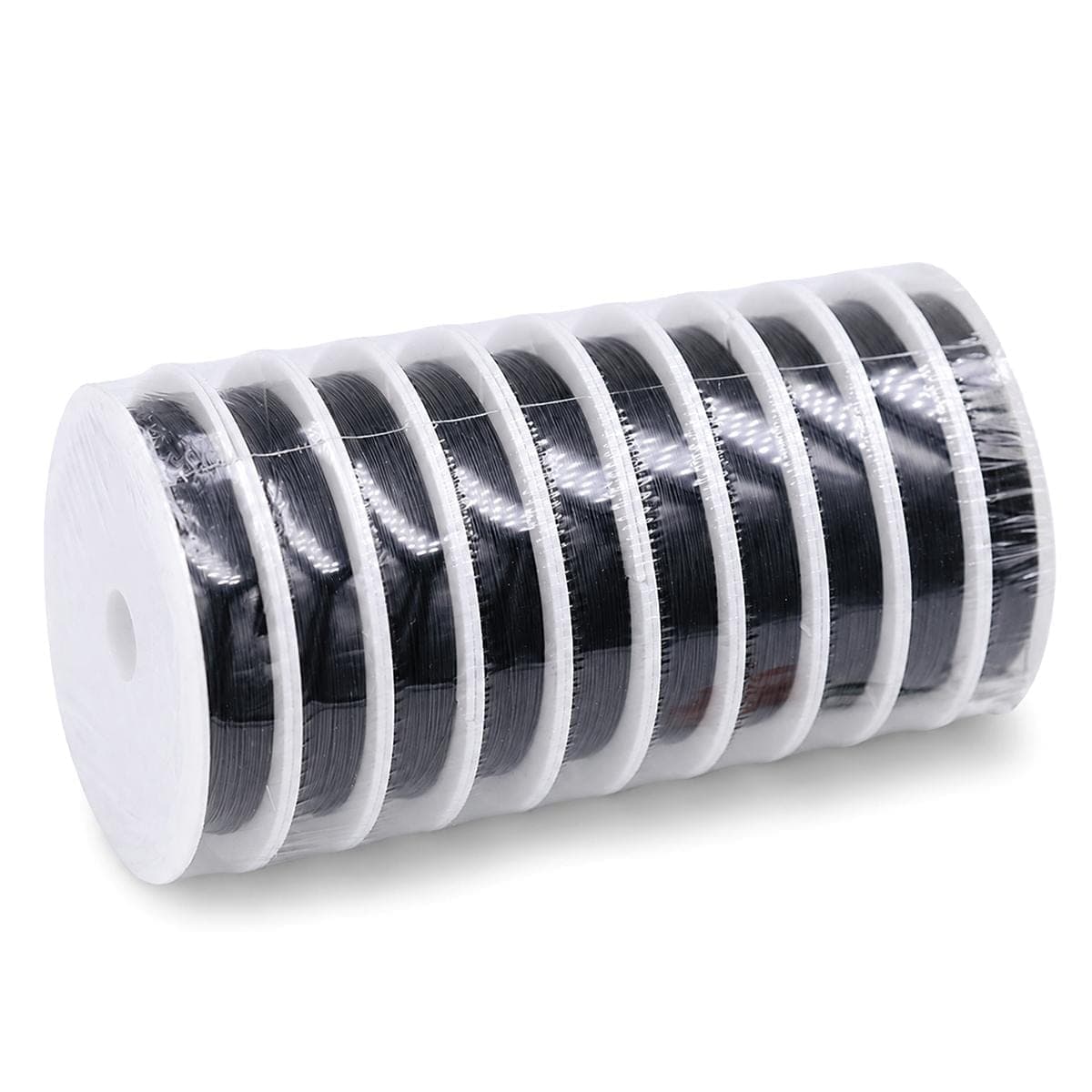10 PCS/Pack Beading Wire Stainless Steel Jewellery Wire Craft Wire for Jewelry Making Crafts Supplies, Size:0.38mm (Black)