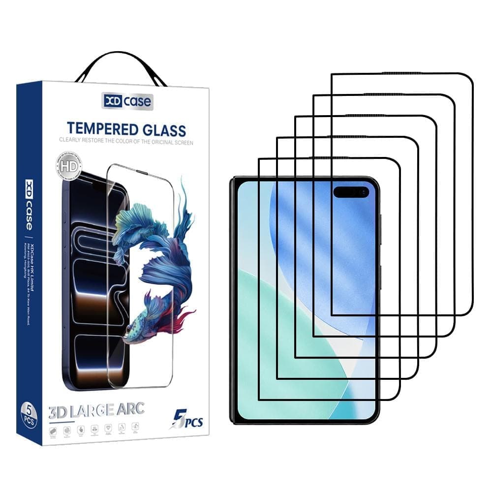 XDcase 5 PCS/Pack Silk-Printed HD Tempered Glass Film For iPhone Duo Outer Screen