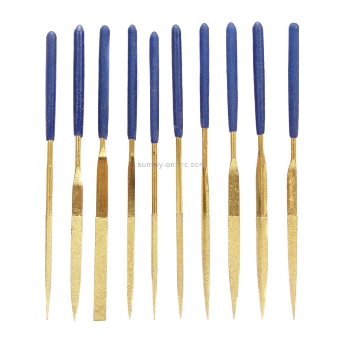 JF-170407 10 in 1 3x140mm Gold Plating Files Group Tool Set (Gold)