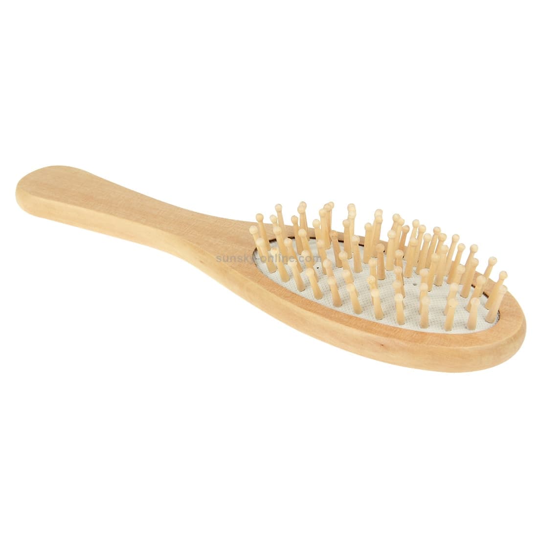 Natural Wooden Massage Hair Comb with Rubber Base & Wooden Brush, Size: Small (White)