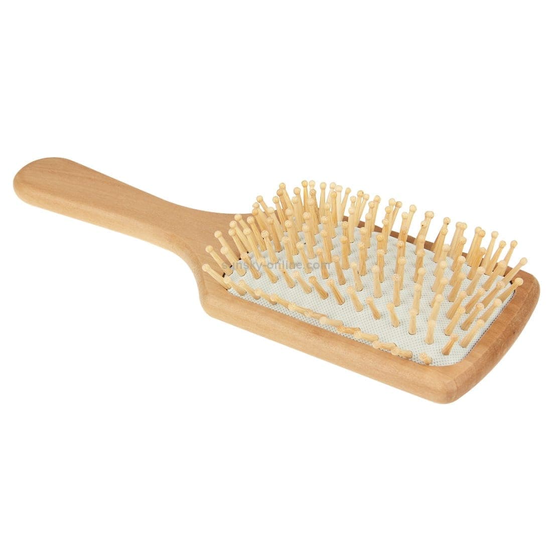 Natural Wooden Massage Hair Comb with Rubber Base & Wooden Brush, Size: Large (White)