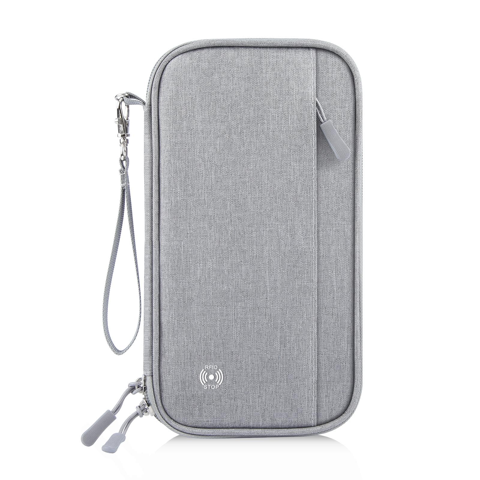 HAWEEL Clutch Bag Passport Wallet Document Organizer Credit Cards Case Bag (Grey)