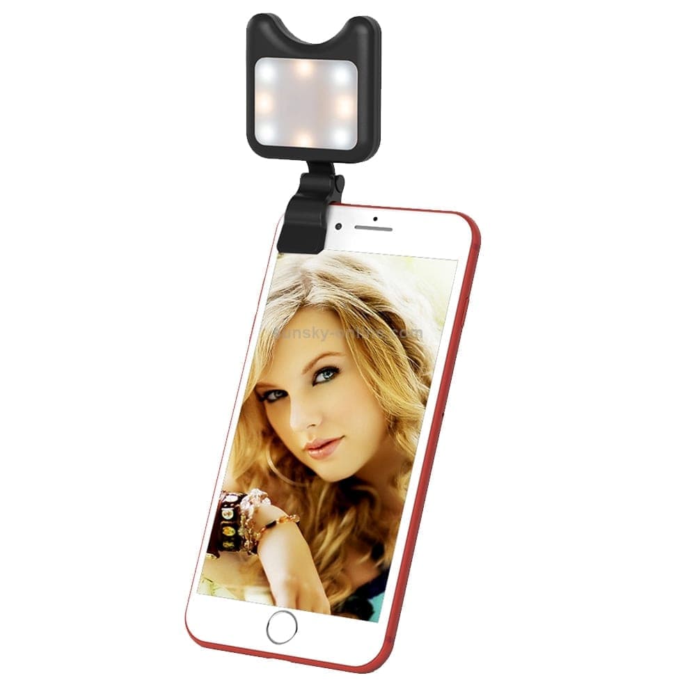 APEXEL APL-FL01 Universal Phone Camera Lens Selfie LED Fill Light with Clip, For iPhone, Samsung, Huawei, Xiaomi, HTC and Other Smartphones (Black)