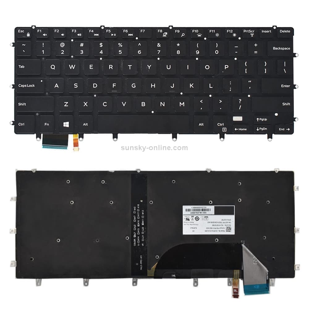 US Keyboard with Backlight for Dell xps 15 9550 9560 (Black)