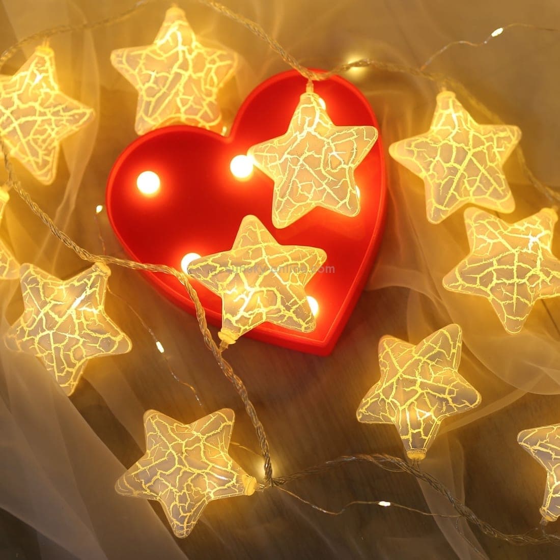 3m Cracked Star USB Plug Romantic LED String Holiday Light, 20 LEDs Teenage Style Warm Fairy Decorative Lamp for Christmas, Wedding, Bedroom