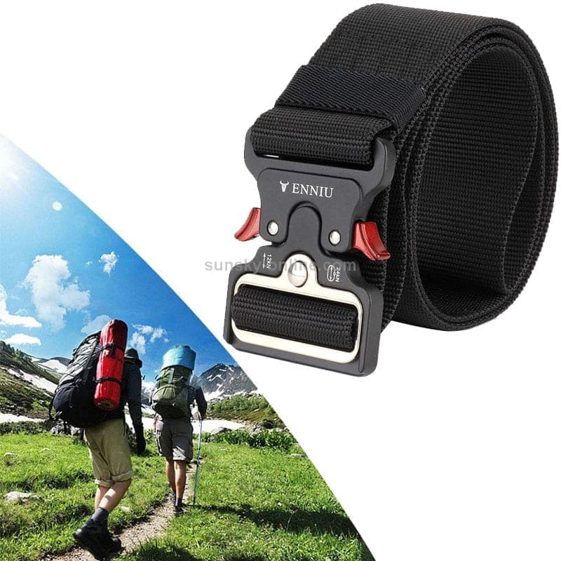 ENNIU 5cm Wide High-quality Powerful Nylon Belt Adjustable Multifunction Training Belts for Men (Black)