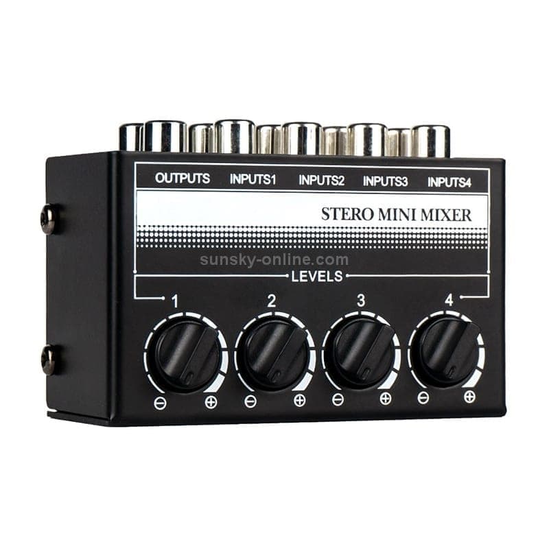 CX400 Audio Stereo Hub 4 Channel Mixer Controller (Black)